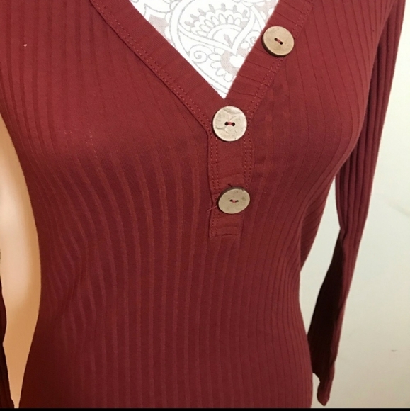 ❤️ NWT Cute V Neck Sweater Top by Timing - Picture 2 of 6